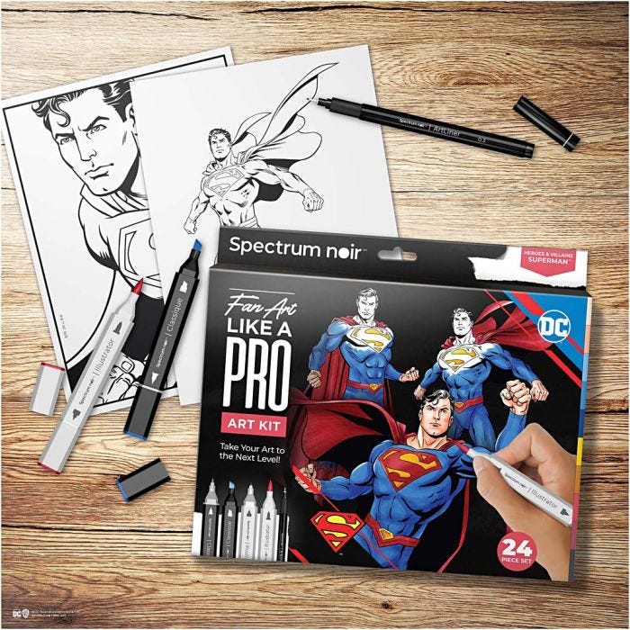 DIY Kit Illustrasjon, Superman, ass. farger, 1 pk.