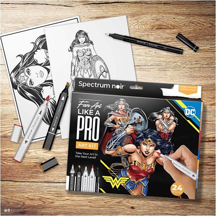 DIY Kit Illustrasjon, Wonder Woman, ass. farger, 1 pk.