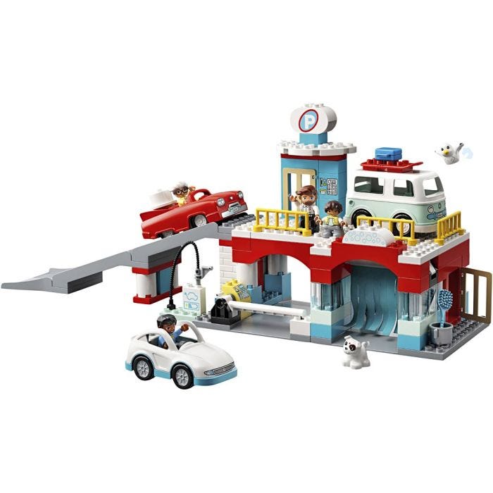 LEGO® DUPLO® Parkeringshus og Bilvask, 112 deler/ 1 pk.