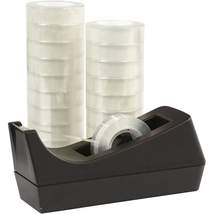 Bordtapedispenser og Tape, B: 15 mm, 1 sett