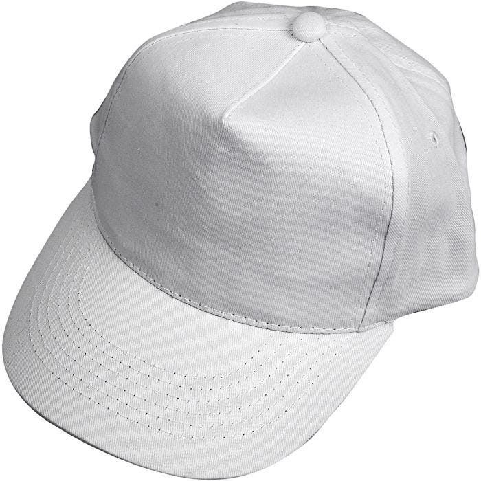 Caps, str. 49,5-56 cm, hvit, 1 stk.