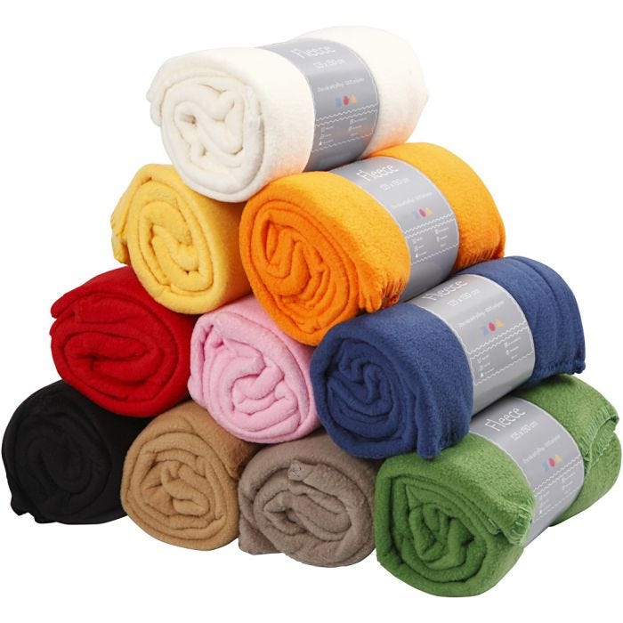 Fleece, L: 125 cm, B: 150 cm, ass. farger, 10 stk./ 1 pk.
