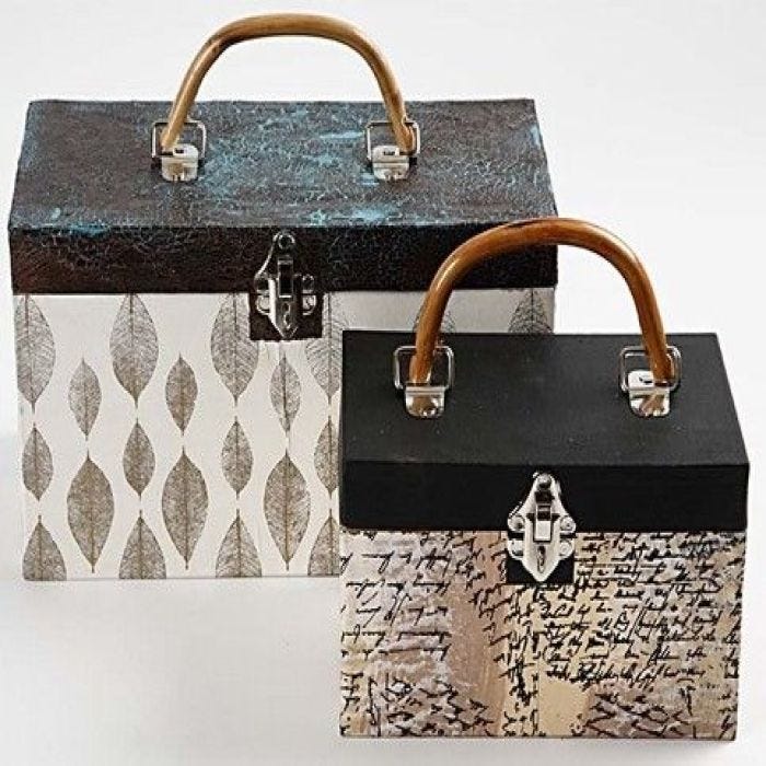 Koffert med decoupage og krakelering