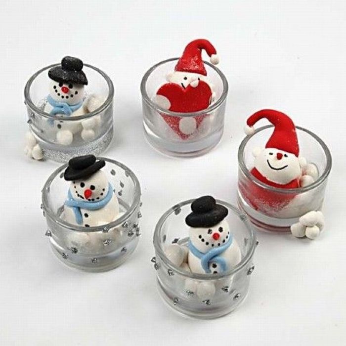 Figurer av Silk Clay i telysestaker