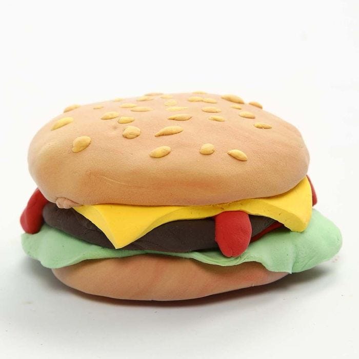 Magnet med burger av Silk Clay