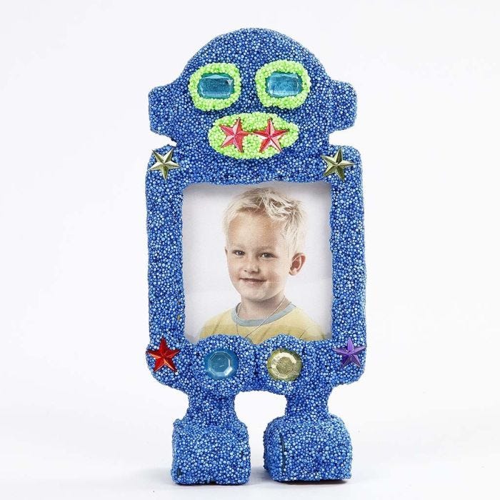 Robot som fotoramme, kledd med Foam Clay