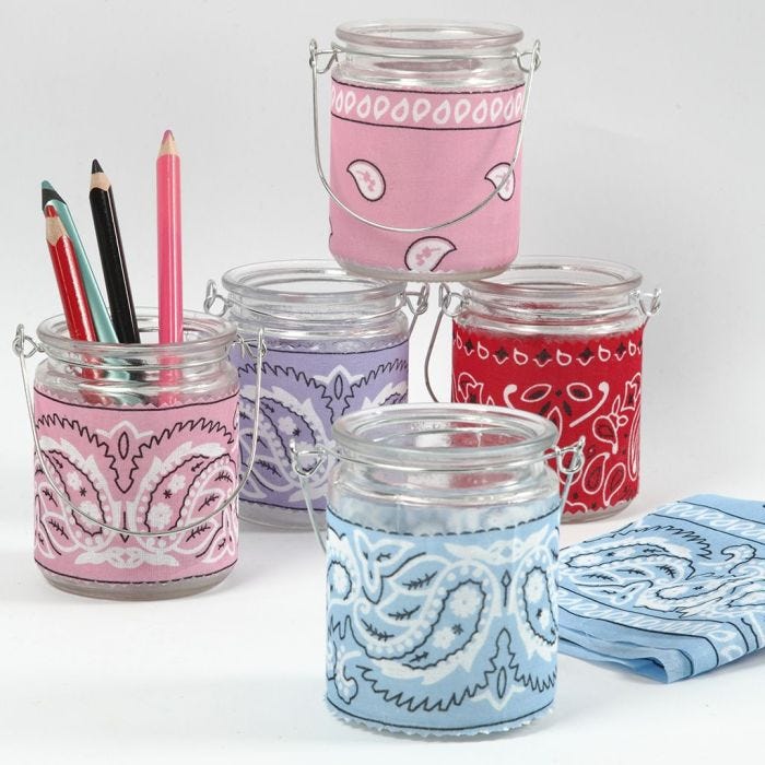 Lysglass med decoupage av bandana