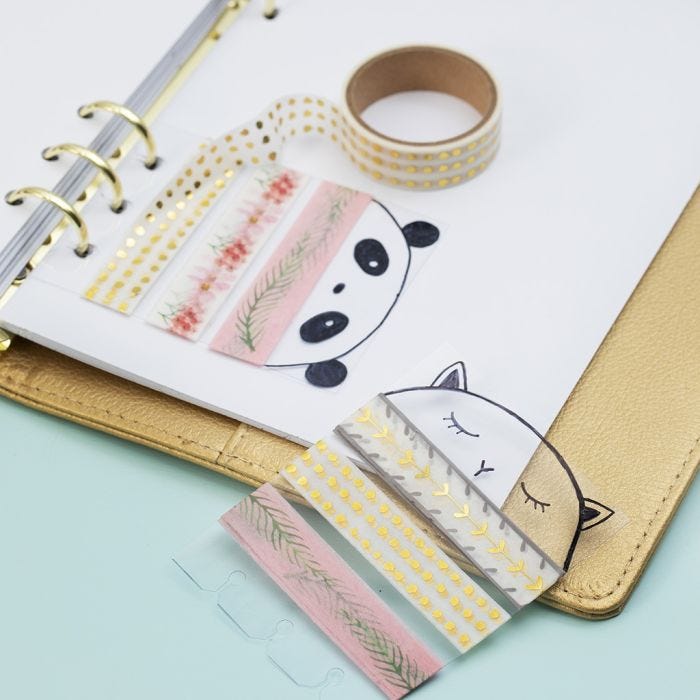 Masking-tape holder av hardfolie til bullet journal