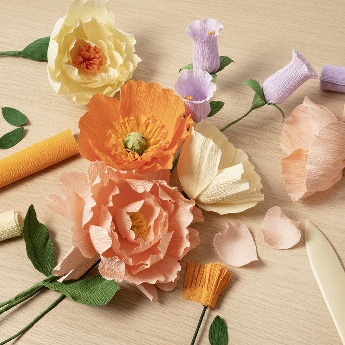 Start DIY Kit: Lær å lage papirblomster av kreppapir