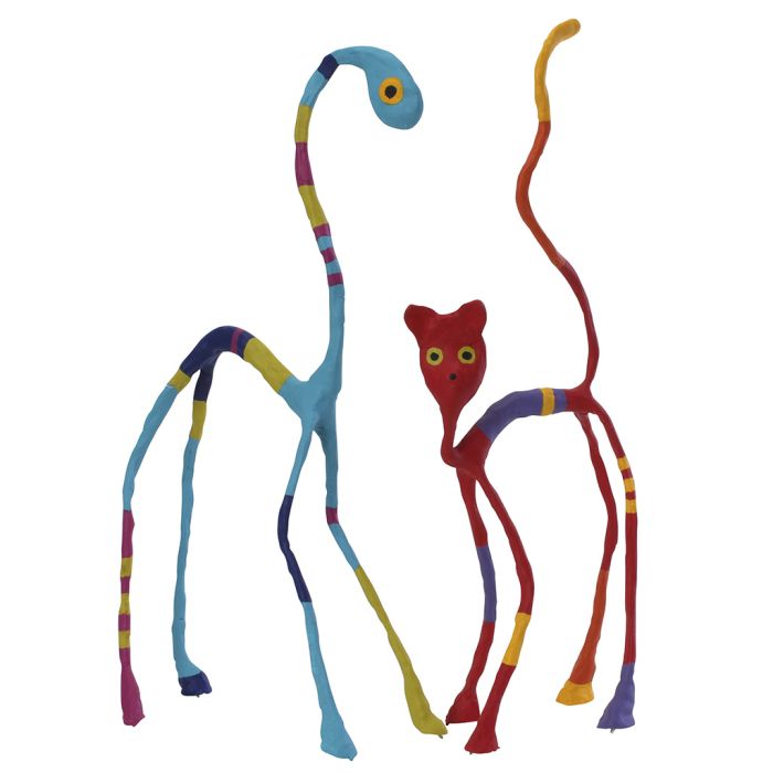 Langbeinte skulpturer