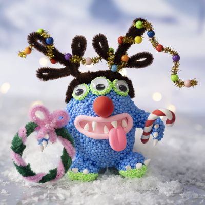 Julemonster laget av Foam Clay® og Silk Clay®