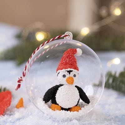Julekule med pingvin av Foam Clay®