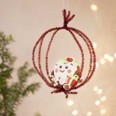 Juledekorasjon med Silk Clay® pepperkakehjerte