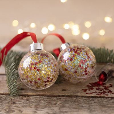 Julekuler med paljetter