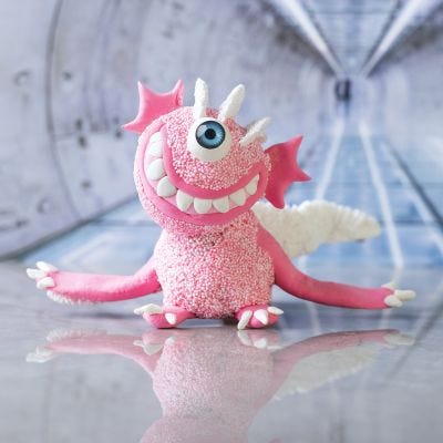 Monsteret Sally av Silk Clay® og Foam Clay®