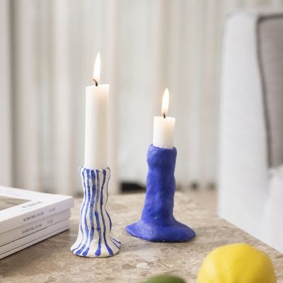 Lysestaker laget av selvherdende leire