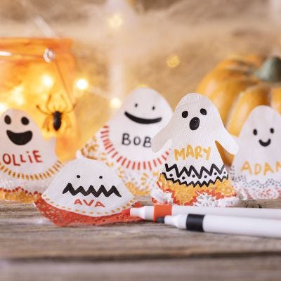 Spøkelsesbordkort for halloween 