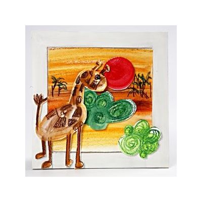 3D collage med akvarellkritt