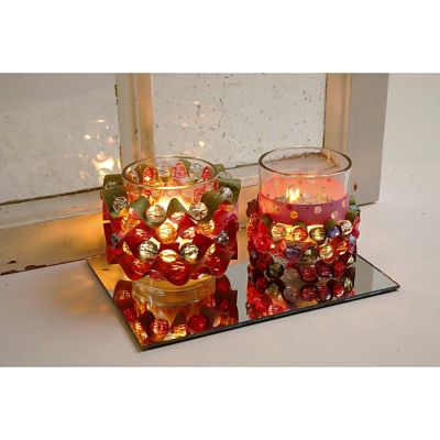 Lysglass med flettestrimler