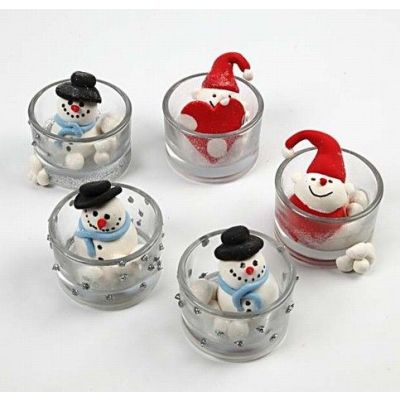 Figurer av Silk Clay i telysestaker