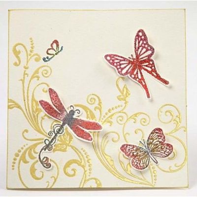 Kort med varmeembosset stempeltrykk