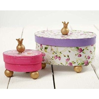 Prinsesseesker med decoupage