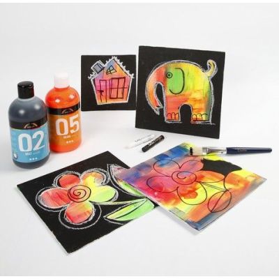 Maleplater med neonmaling