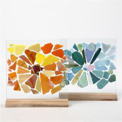 Glassmosaikk på glassplater