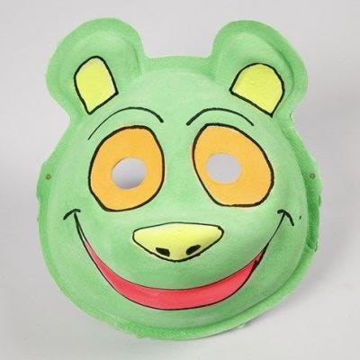 Vannfarger i neon på maske av pappmache
