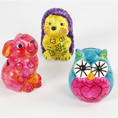 Figur av terrakotta malt med A-Color Glass maling