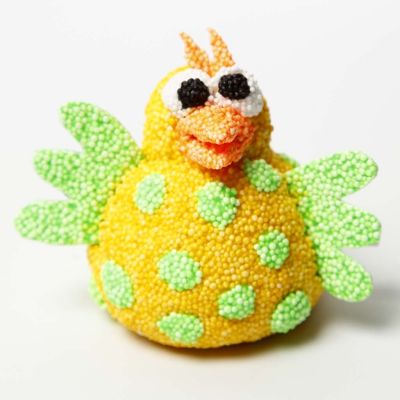 Bevegelig kyllingfigur av Foam Clay på mekanisk del