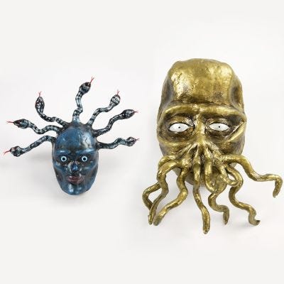 Medusa og tentakel monster av papp
