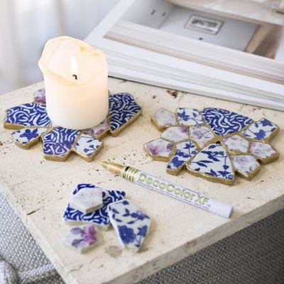 Coaster laget med kintsugi-teknikk