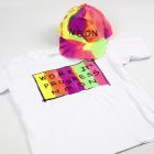 Neon tekstilmaling på T-shirt og caps