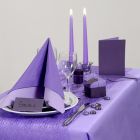 Inspirasjon til fest med lilla borddekking, bordpynt m.m.