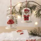 Juleklokke med julenisse og sopp i nabbi-perler