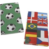 Papirlommetørklær flagg og fotball, 40 stk./ 1 pk.