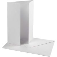 Perlemorskort med konvolutt, kort str. 10,5x15 cm, konvolutt str. 11,5x16,5 cm, 230 g, hvit, 10 sett/ 1 pk.