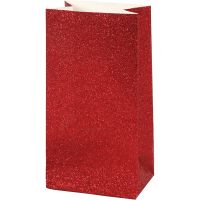 Papirpose, H: 17 cm, str. 6x9 cm, 200 g, rød, 8 stk./ 1 pk.