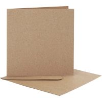 Brevkort med konvolutt, kort str. 12,5x12,5 cm, konvolutt str. 13,5x13,5 cm, 10 sett/ 1 pk.