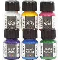 Glass Color Frost, ass. farger, 6x30 ml/ 1 pk.