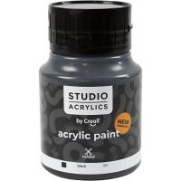 Creall Studio akrylmaling, dekkende, black (99), 500 ml/ 1 fl.
