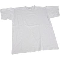 T-skjorter, B: 52 cm, str. medium , rund hals, hvit, 1 stk.