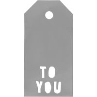 Manillamerker, TO YOU, str. 5x10 cm, 300 g, sølv, 15 stk./ 1 pk.