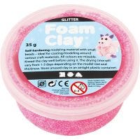 Foam Clay® , glitter, pink, 35 g/ 1 boks