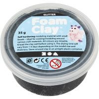 Foam Clay® , glitter, svart, 35 g/ 1 boks