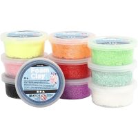 Foam Clay® , glitter, ass. farger, 10x35 g/ 1 pk.