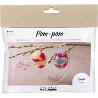 Mini DIY Kit Pompon, Egg, colorful, 1 pk.