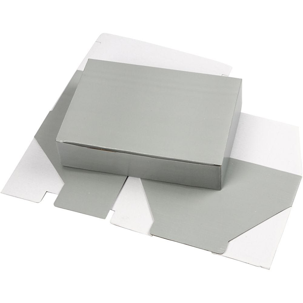 Pappeske, H: 5 cm, L: 22 cm, B: 15,5 cm, lys grå, 1 stk.