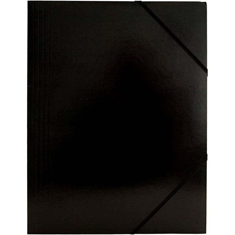 Elastikkmappe, A4, str. 22,9×32,4 cm, svart, 1 stk.